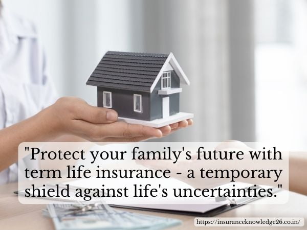 "Protect your family's future with term life insurance - a temporary shield against life's uncertainties."
